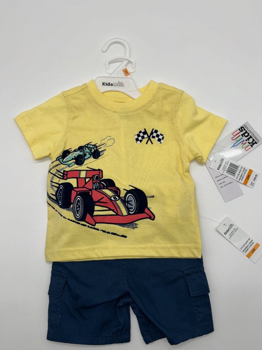 Kids Headquarters Boys 12M 2pc Short Sleeve Racing Themed Set